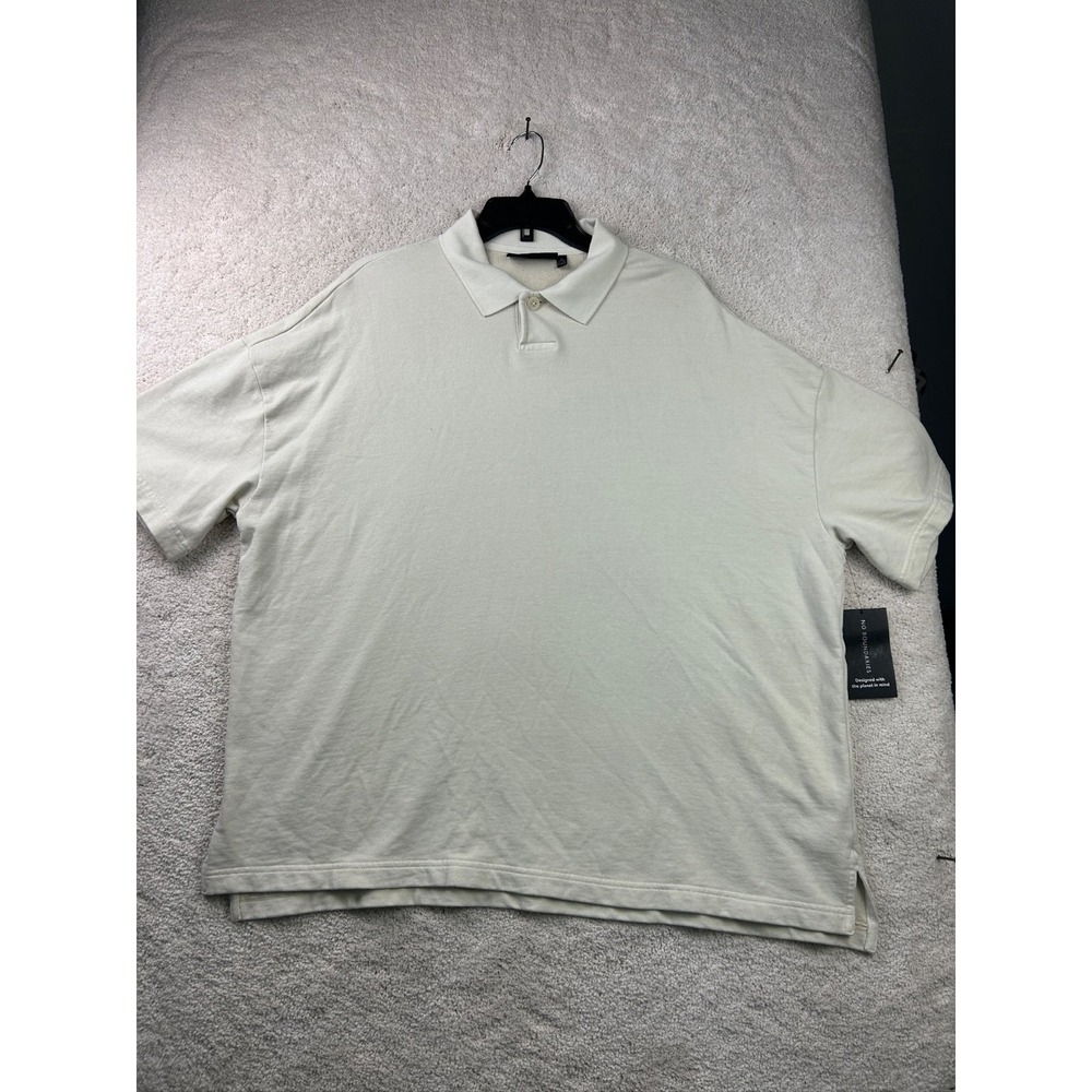 No Boundaries Men's Polo Shirt Medium Light Birch Cotton Blend
